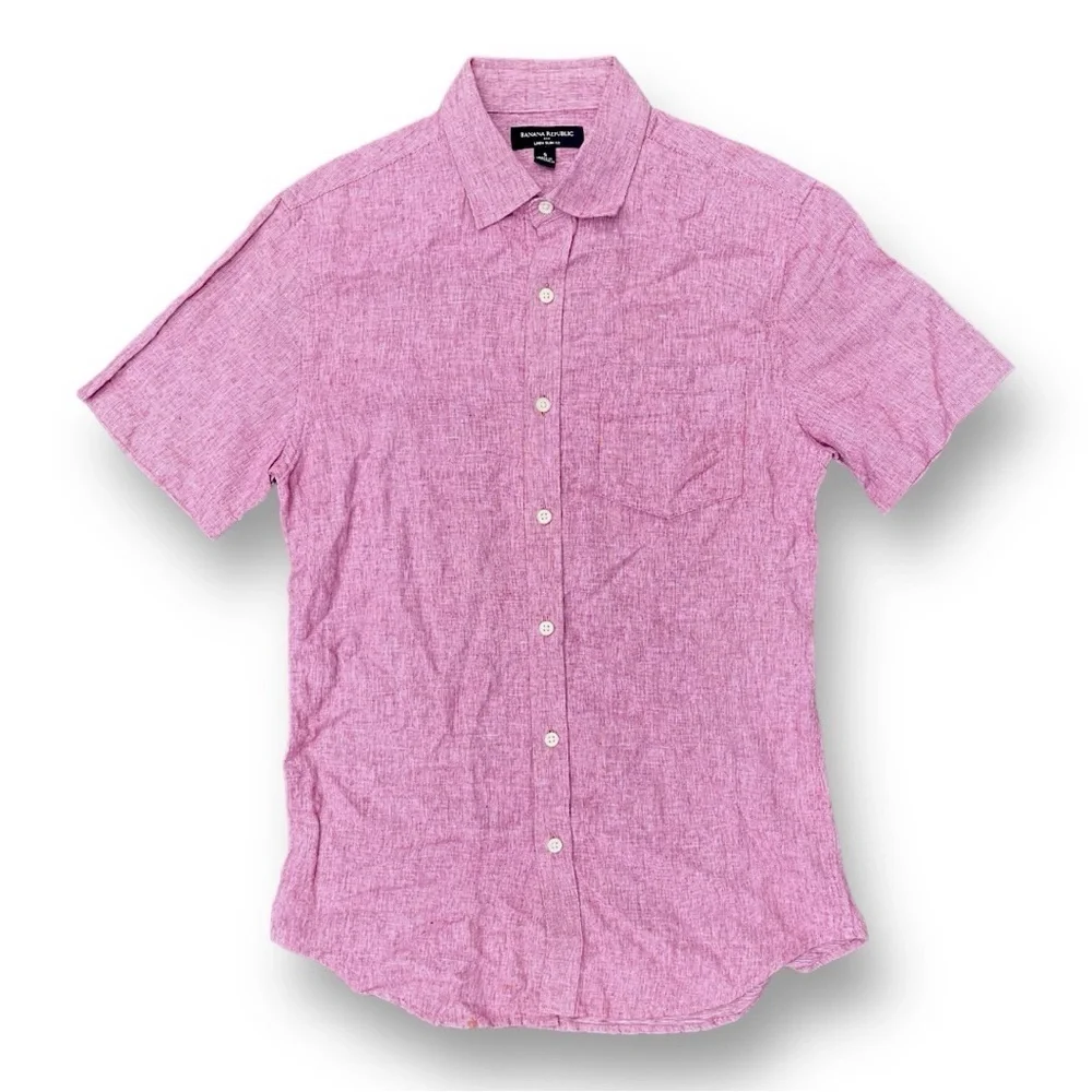 🌀Banana Republic Linen Button-Up | Slim Fit | Men’s‎ Small